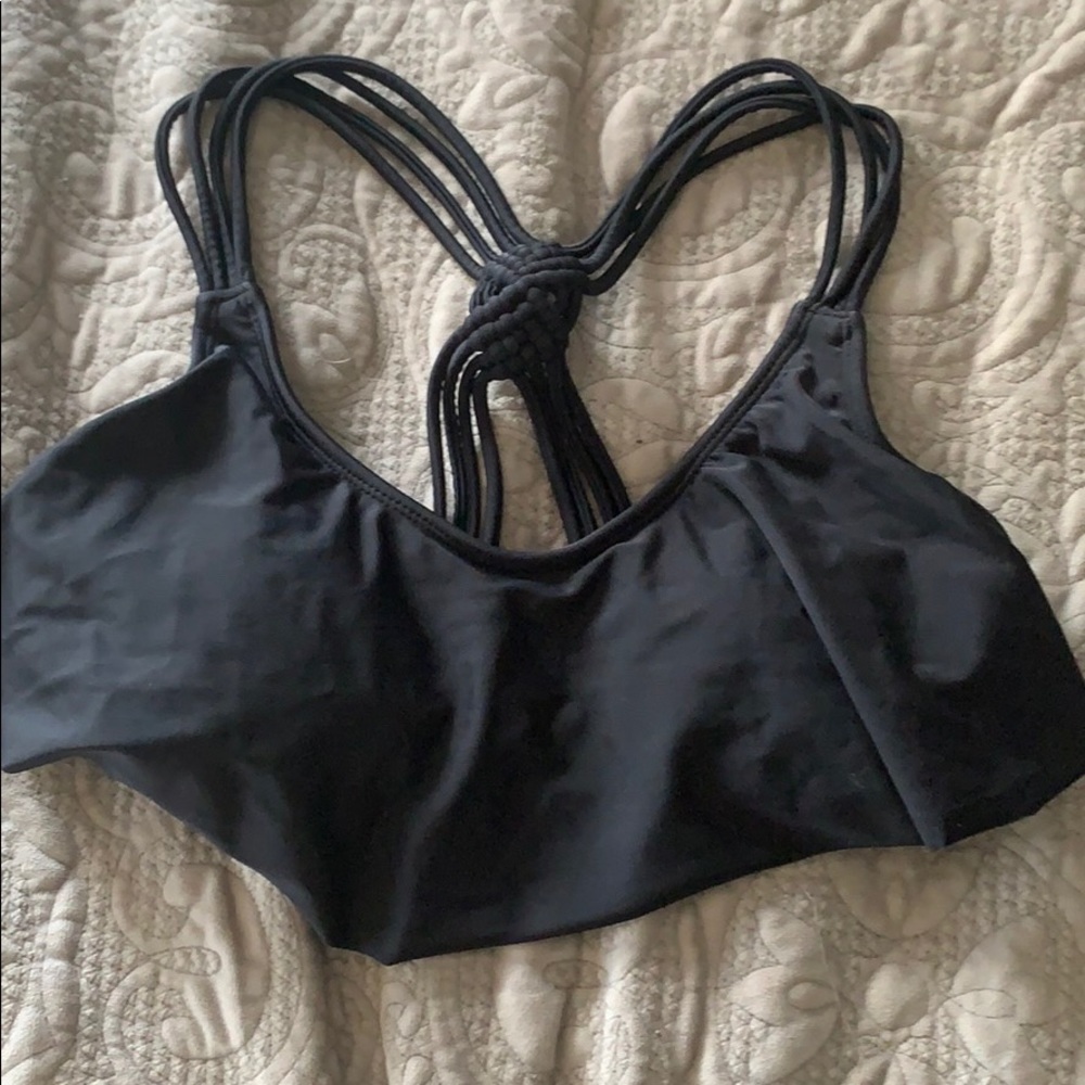 Black flowy bikini top